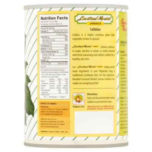 Lintead Market Jamaican Callaloo 19oz