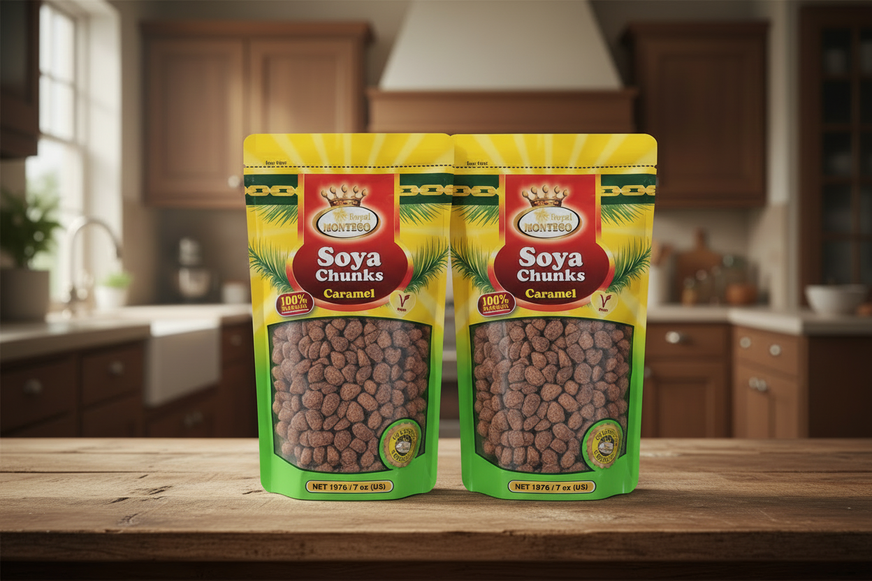 Royal Montego Soya Chunks, Caramel 7 oz