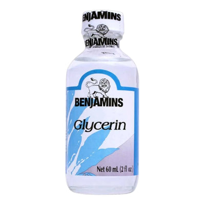 Bottle of Benjamins Glycerin on a white background