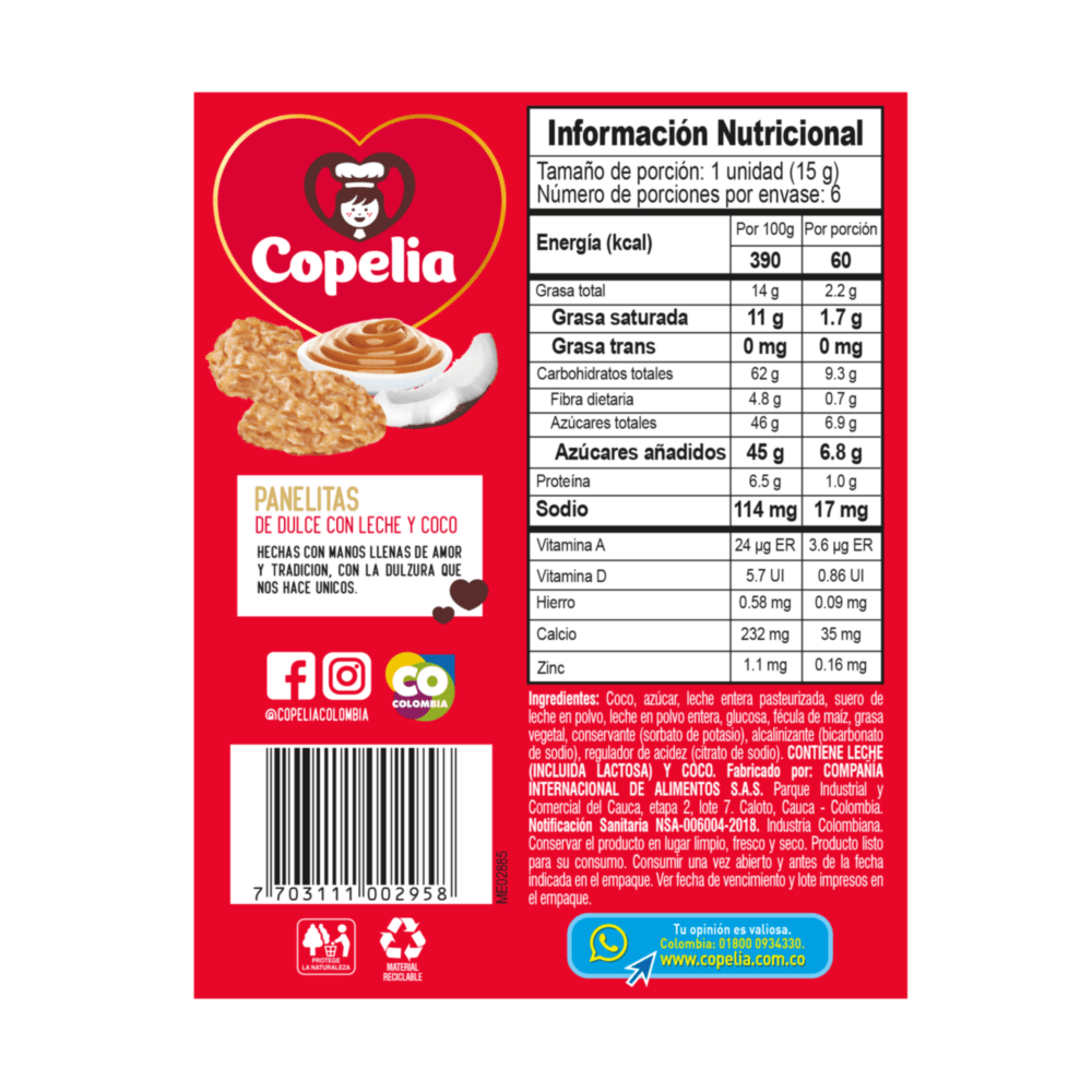 Panelitas Copelia 4.86oz