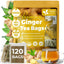 Premium Ginger Tea Bags, 100% Natural & Pure from Ginger Roots, Ginger Tea, Ginger Herbal Tea. Ginger Tea. No Sugar, No Caffeine, No Gluten, Vegan.