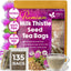 Premium Milk Thistle Tea Bags, 100% Natural & Pure from Milk Thistle Seeds. Milk Thistle Seed Herbal Tea. Milk Thistle Seed Tea. Made with Natural Material Tea Bags. No Sugar, No Caffeine, No Gluten, Vegan.