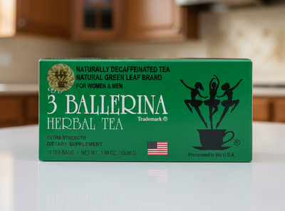 Box of 3 Ballerina Herbal Tea on a white background