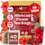 Hibiscus Dried Flowers, Tea Bags, 100% Natural, Pure from Hibiscus Flowers. Loose Flower Hibiscus Herbal Tea. Hibiscus Flower Tea. No Sugar, No Caffeine, No Gluten, Vegan.