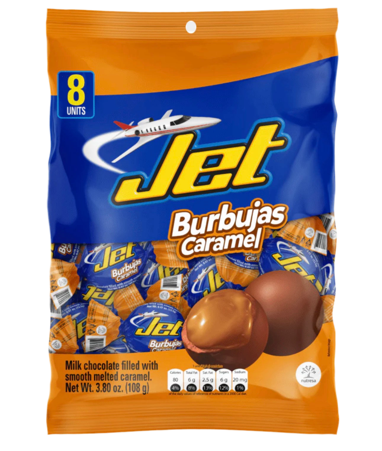 Jet Burbujas  Chocolate 8ct