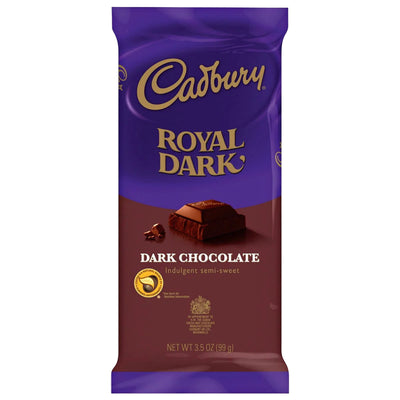 Cadbury Royal Dark chocolate bar packaging on a white background