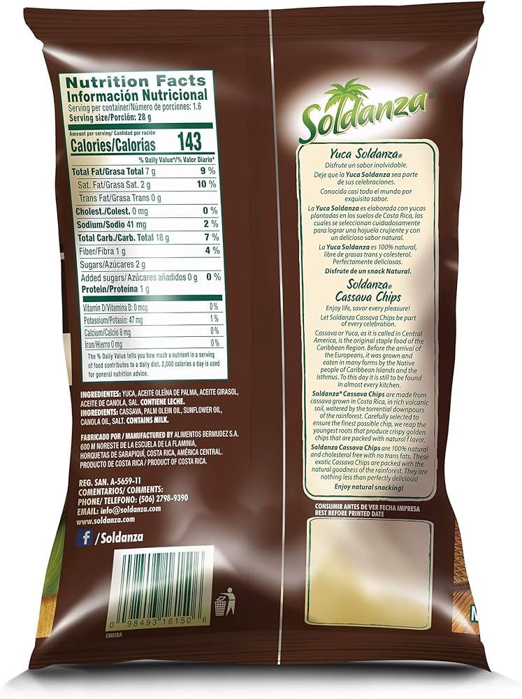 Soldanza cassava chips 1.6oz