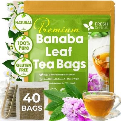 Natural Banaba Dried Leaves, Tea Bags, Powder, Whole Banaba Leaves, 100% Pure Dried Banaba Leaves, Banaba Leaf Tea, No Additives, No Caffeine, Vegan