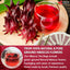 Hibiscus Dried Flowers, Tea Bags, 100% Natural, Pure from Hibiscus Flowers. Loose Flower Hibiscus Herbal Tea. Hibiscus Flower Tea. No Sugar, No Caffeine, No Gluten, Vegan.