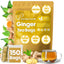 Premium Ginger Tea Bags, 100% Natural & Pure from Ginger Roots, Ginger Tea, Ginger Herbal Tea. Ginger Tea. No Sugar, No Caffeine, No Gluten, Vegan.