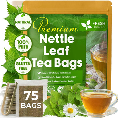 Premium Nettle Leaf Tea Bags, 100% Natural & Pure, Stinging Nettle Leaf Tea, Nettle Leaf Tea, Burn Nettle, Stinging Nettle, Nettle Tea, Stinger Tea, No Sugar/Caffeine & Gluten, Vegan