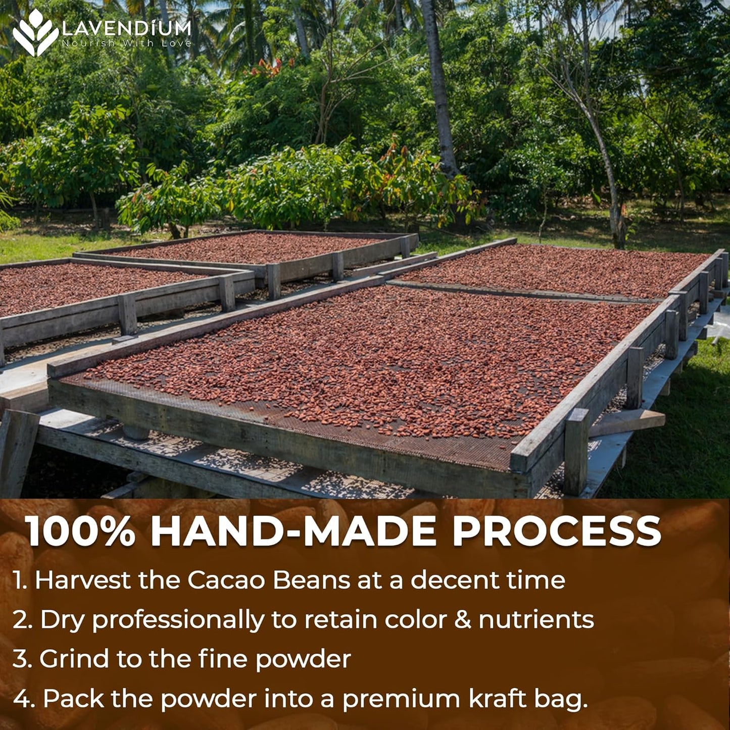 Cacao Powder, 25oz (1.56 lbs), 100% Natural & Pure, Unsweetened, Rich Chocolate Flavor, Perfect for Baking & Smoothies