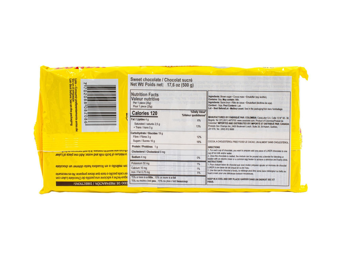Luker Chocolate Azucar Morena 500gr