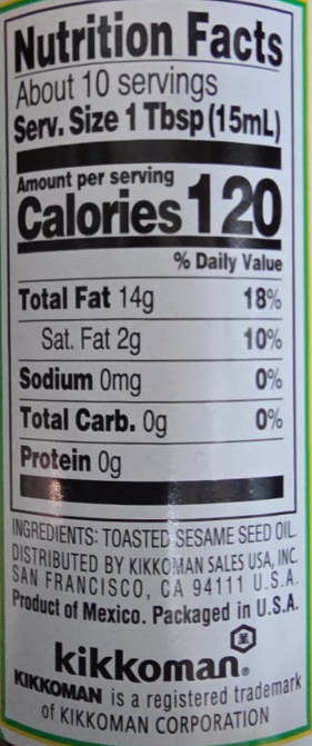 KIKKOMAN 100% SESAME OIL 5oz