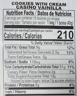 Casino Menta Cookies 258gr