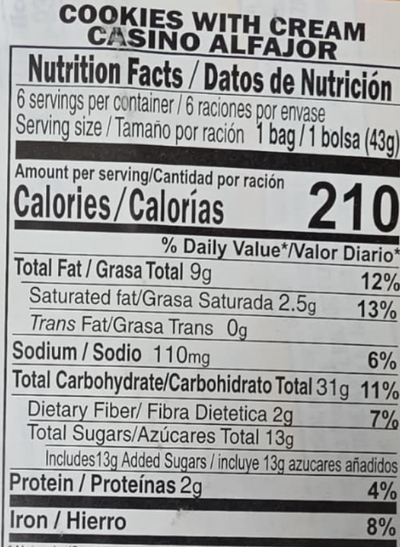 Casino Alfajor Cookies 258gr