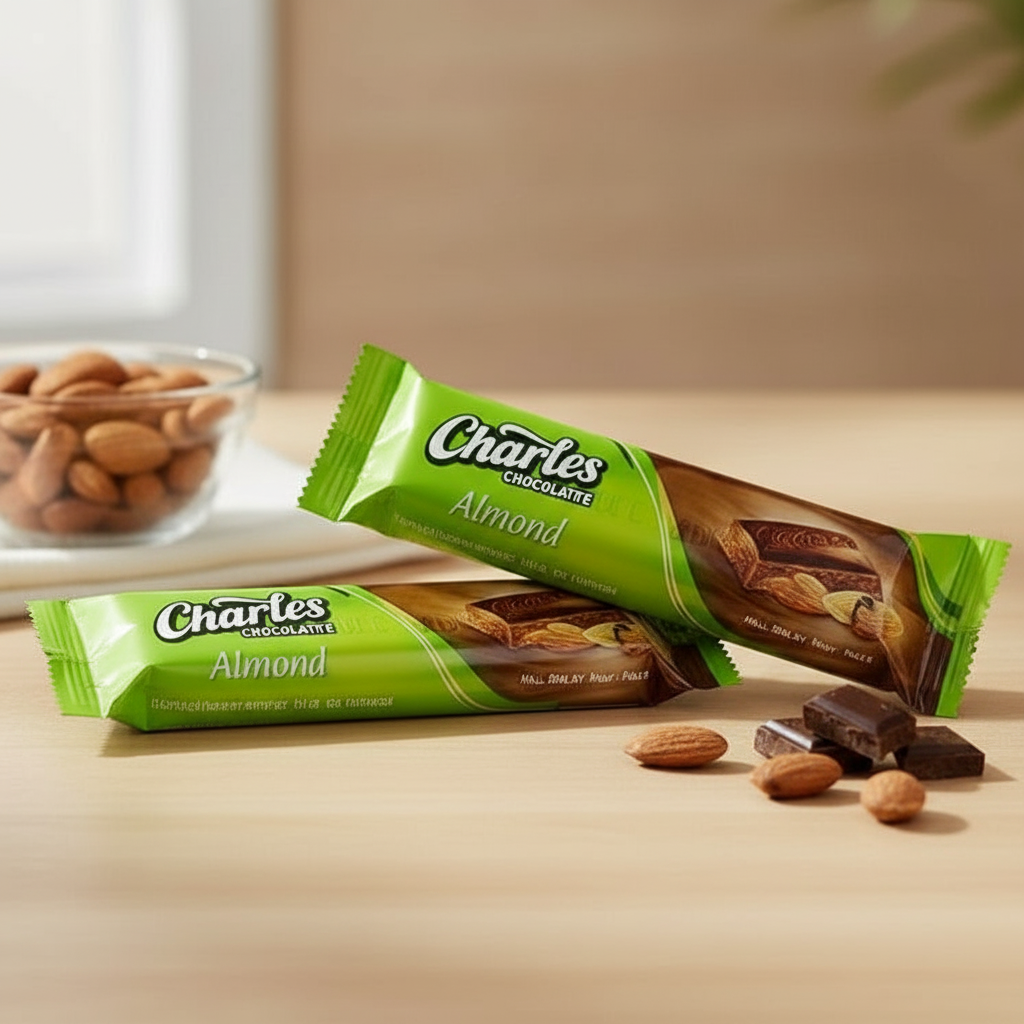 Charles Almond Chocolate Bar 12/45gr