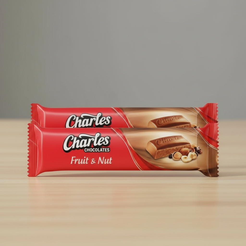 Charles Fruit & Nut Chocolate Bar 12/45gr