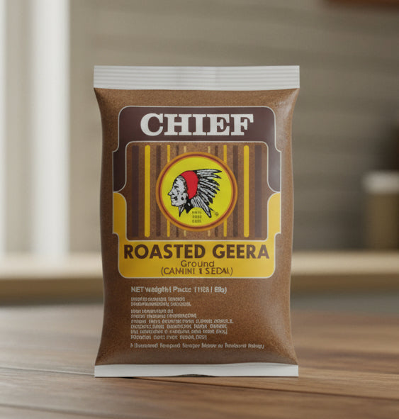 Bag of Chief Roasted Gera coffee on a white background
