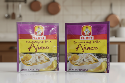 El Rey Ajiaco seasoning mix packet on a white background