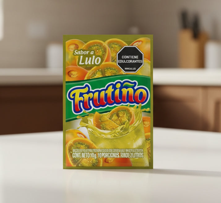 Frutino Lulo flavor packet on a white background