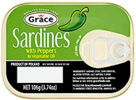 GRACE SARDINES W/PEPPER 3.74OZ/4PK