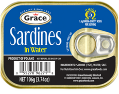 GRACE SARDINES WATER 3.74OZ/4PK