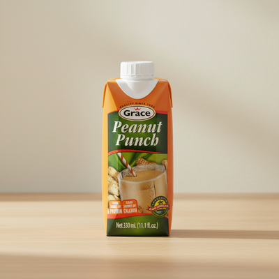 Carton of Grace Peanut Punch on a white background