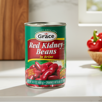 Can of Grace Red Kidney Beans on a white background