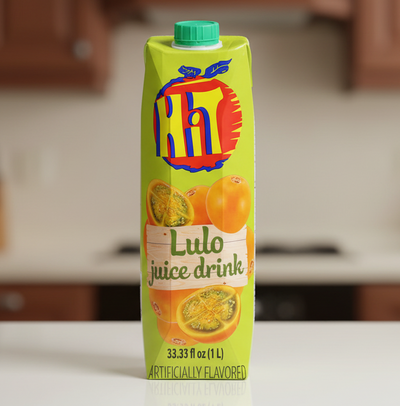Lulo juice drink carton with colorful design on a white background