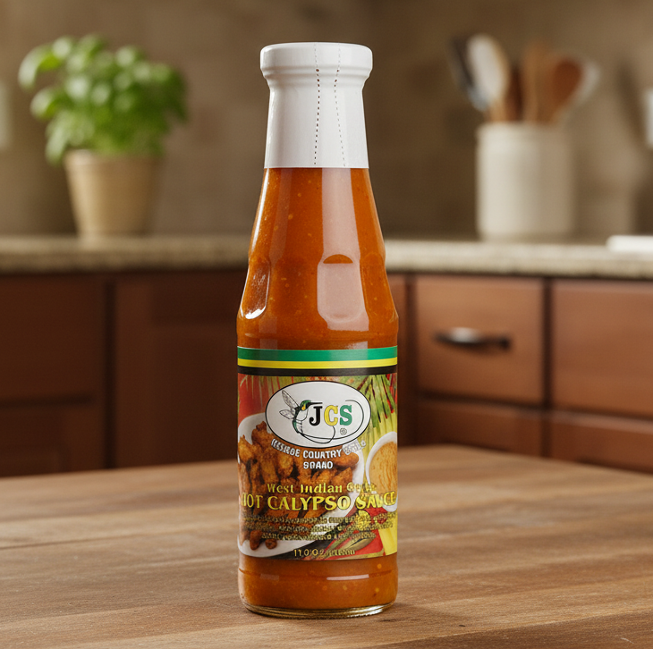 JCS Hot Calypso Sauce, West Indian Style 11.5 oz