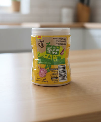 Maggi Simply Good seasoning mix container with visible text and branding