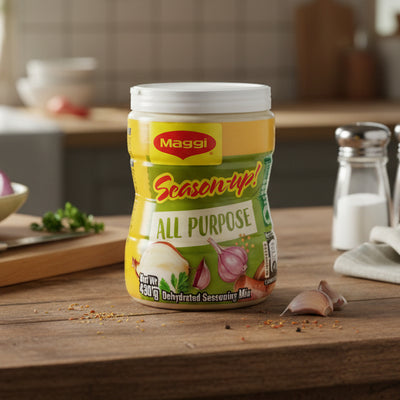 Maggi All Purpose seasoning mix container on a white background