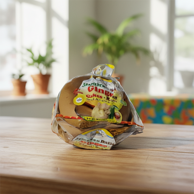 Decorative ornament shaped like a number '9' with a gingerbread theme on a white background.