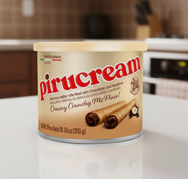 Can of Pirucream with a white background