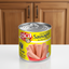 Can of Rica Chicken Vienna Sausages with yellow label and silver lid on a white background