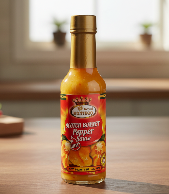 Royal Montego Pepper Sauce, Scotch Bonnet, Hot 5 oz