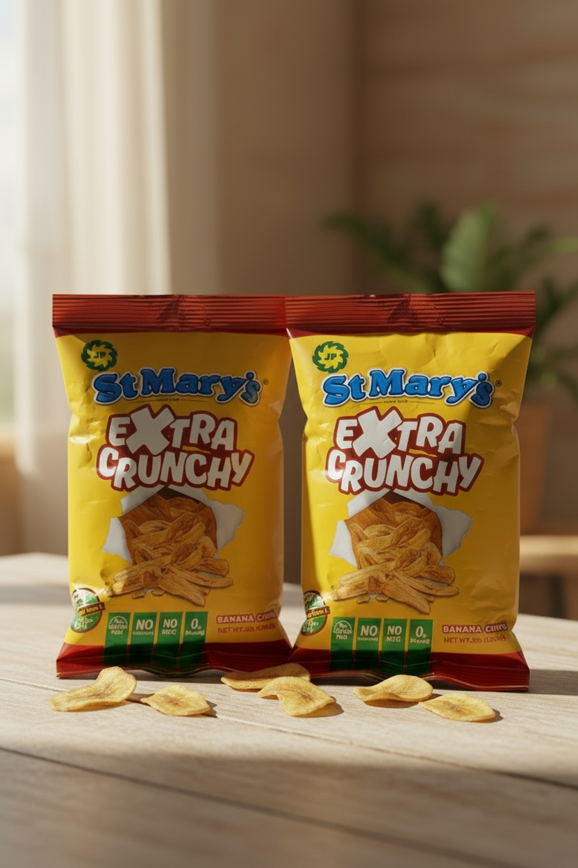 St mary's x-crunchy banana chips 36GR/5PK