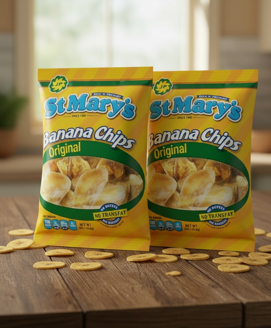 St Mary's banana chips 30GR/5PK