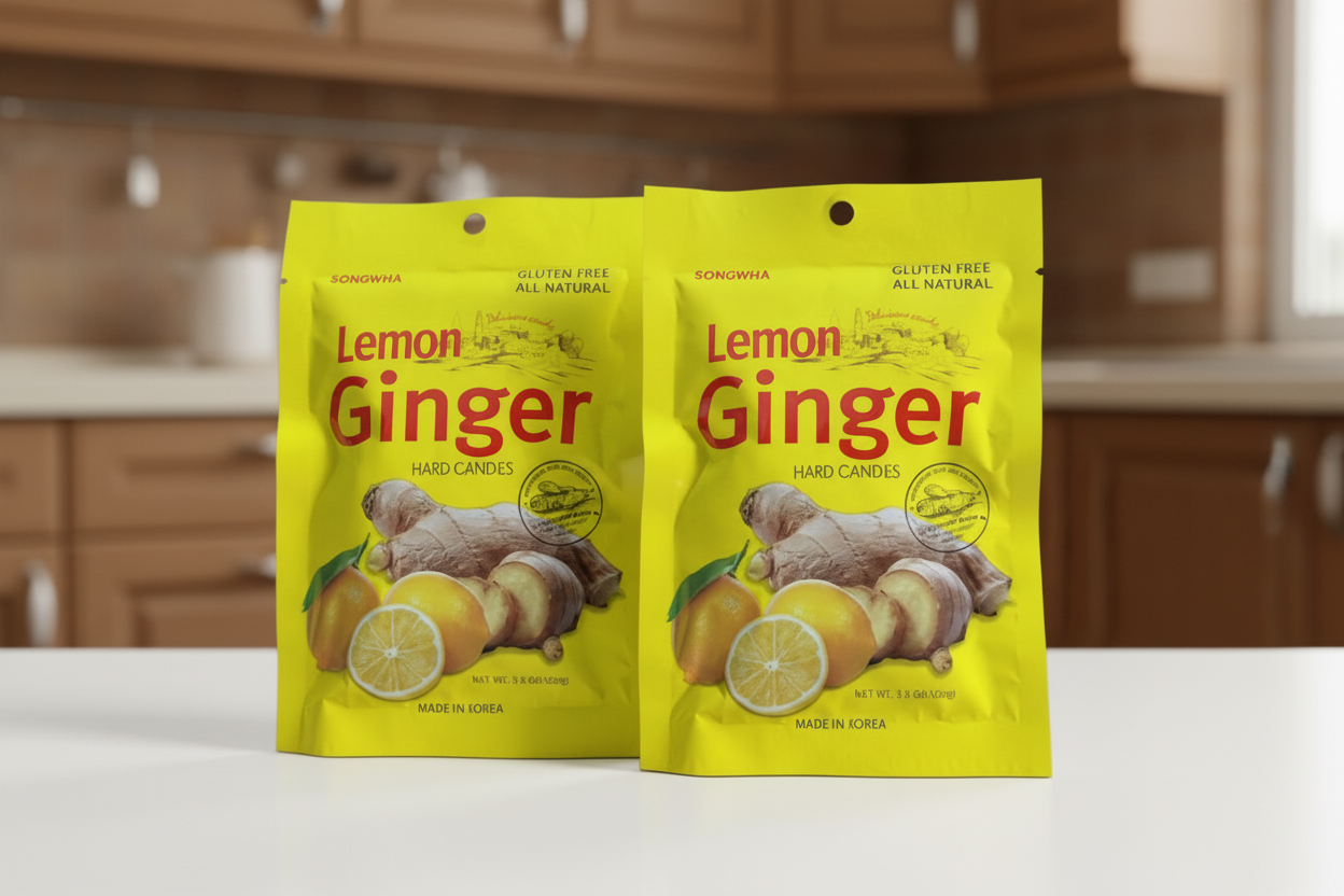 Songwha Gluten Free Lemon Ginger Hard Candy 3.5oz