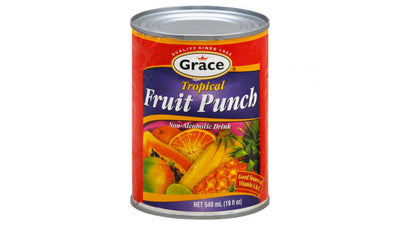 Can of Grace Tropical Fruit Punch on a white background