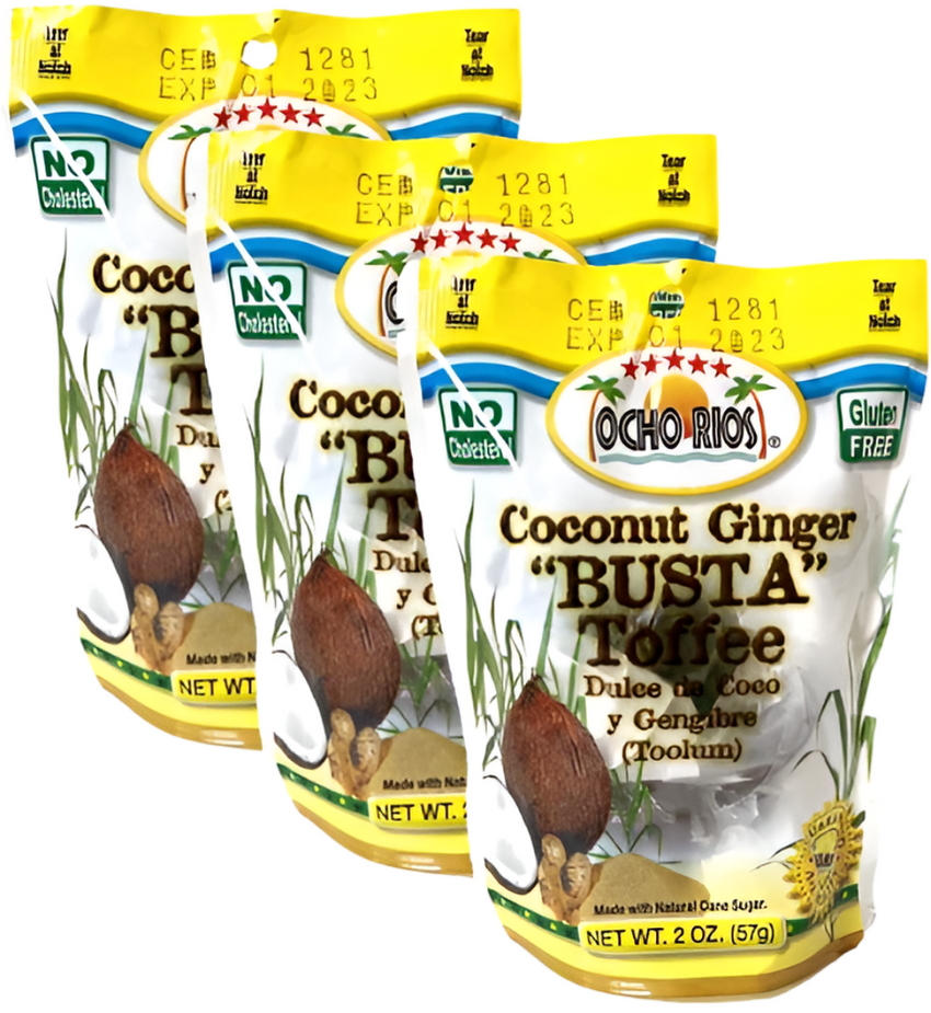 OCHO RIOS BUSTA CANDY COCONUT GINGER 2oz/3pk