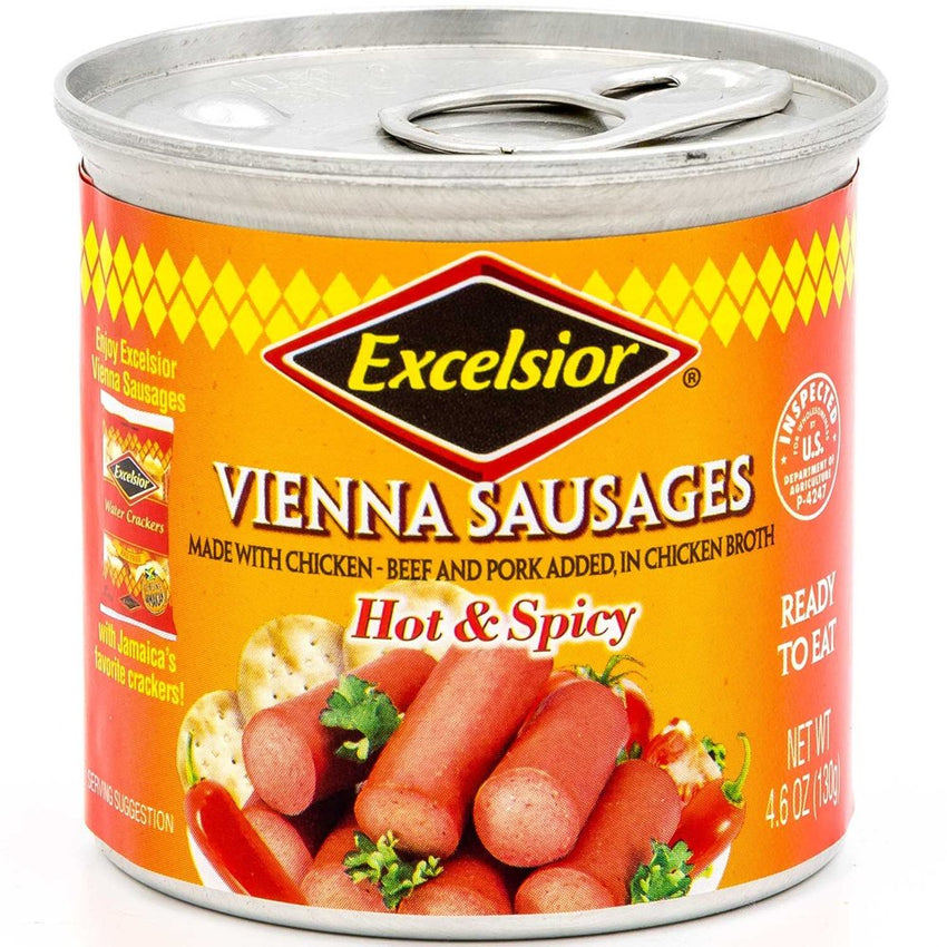 EXCELSIOR HOT VIENNA SAUSAGE 4.8oz /3PK