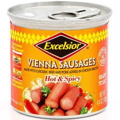 EXCELSIOR HOT VIENNA SAUSAGE 4.8oz /3PK