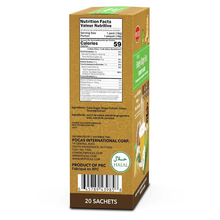 Pocas honey ginger tea 20ct (Soursoup)