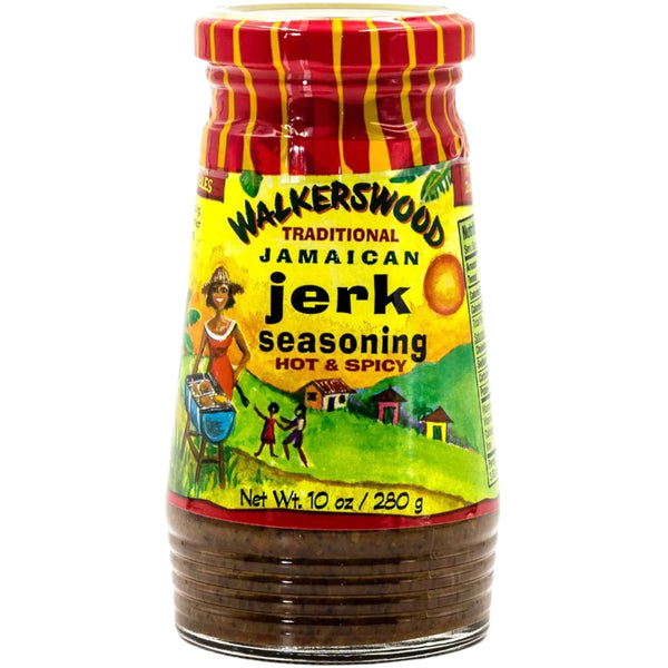Walkerswood Traditional Jamaican jerk seasoning bottle on a white background