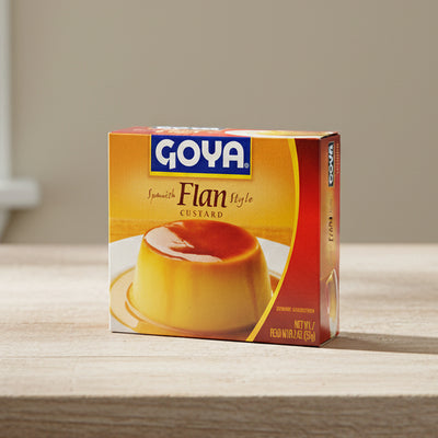 Goya Spanish Flan Style Custard packaging on a white background