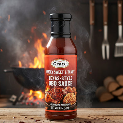 Bottle of Grace Oxtail Marinade on a white background