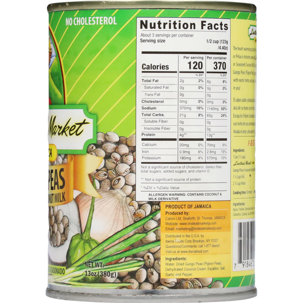 Lintead Market Gungo Peas In Seasoning Coconut Milk 13oz
