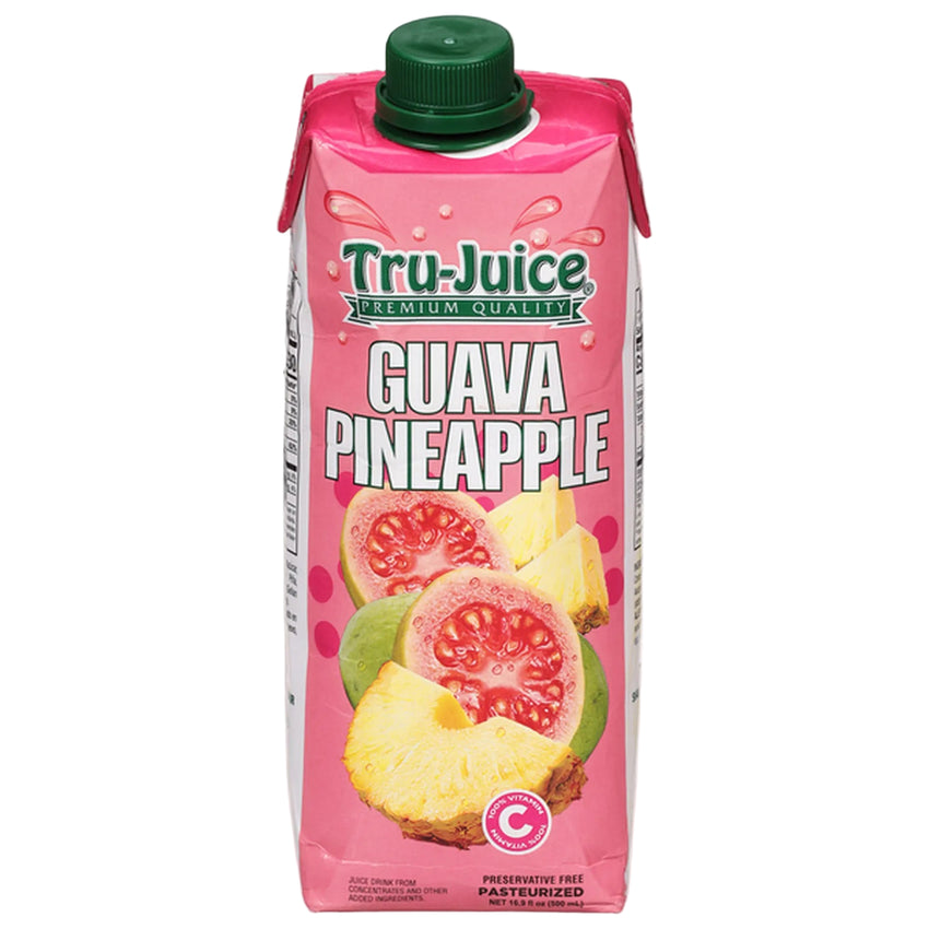 Tru-Juice Guava Pineapple juice box on a white background